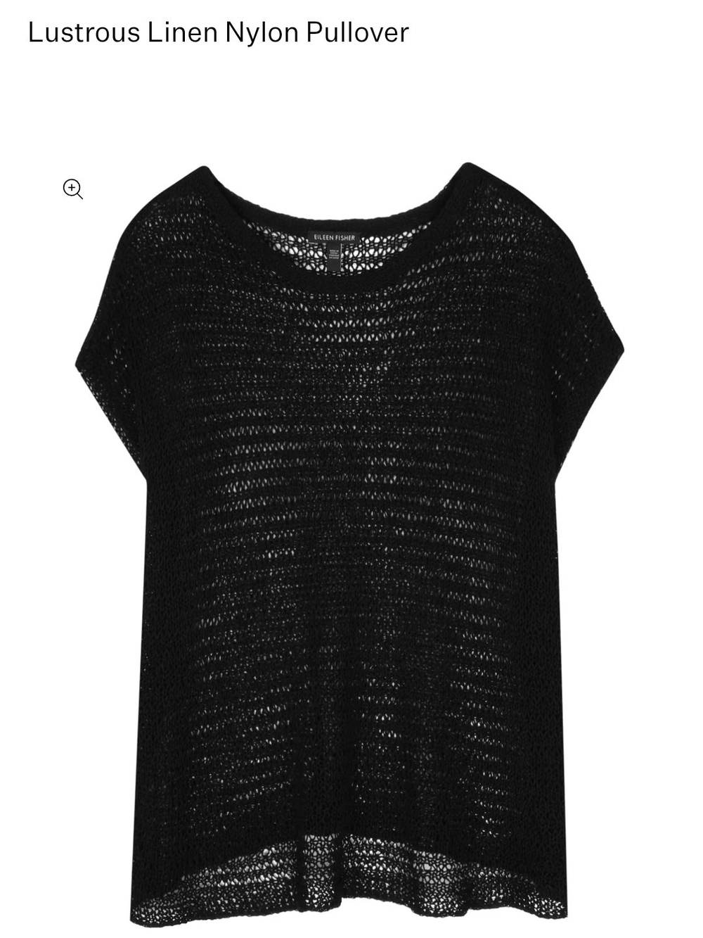 Eileen Fisher Black Open-Knit Sleeveless Top